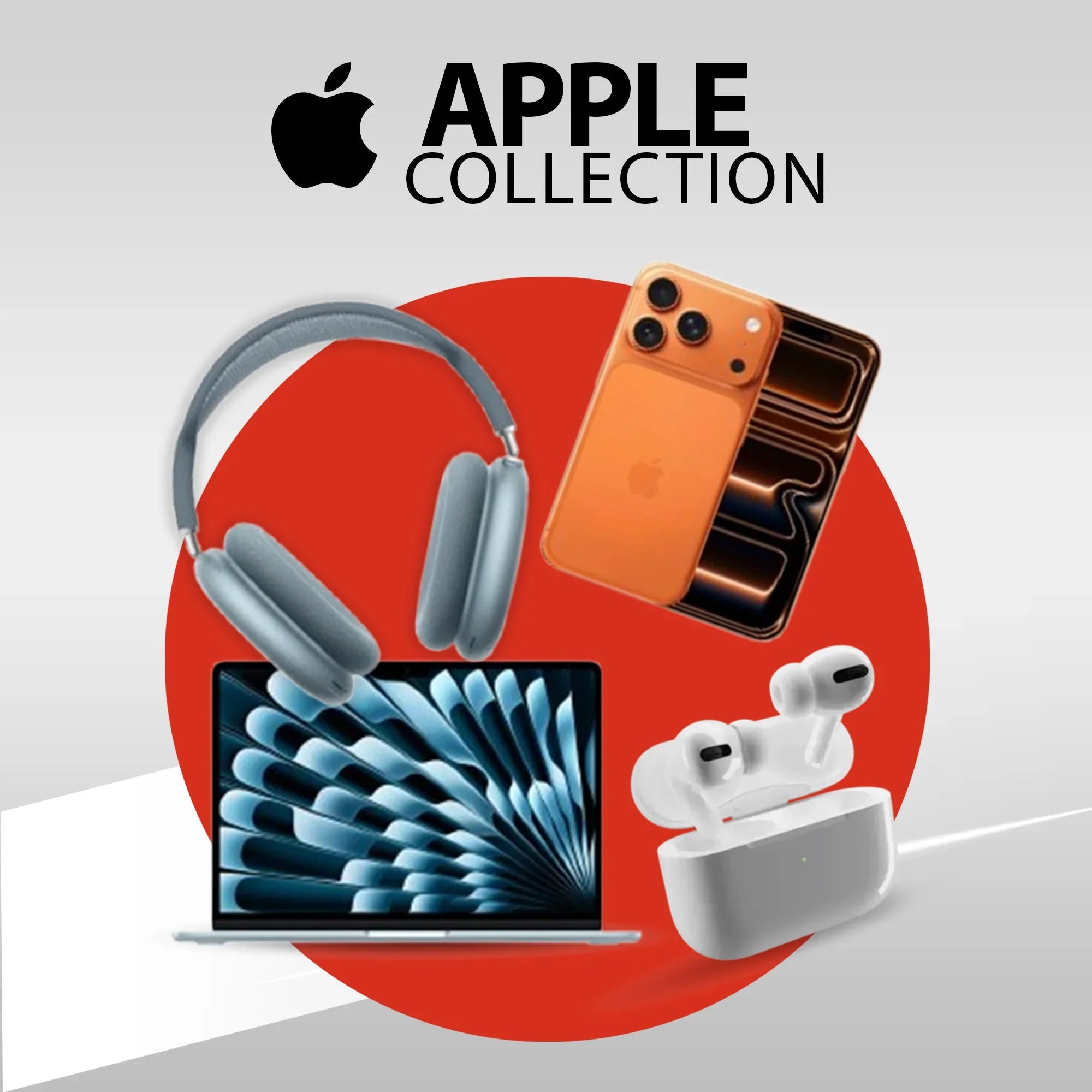 Apple Collection featuring iPhone, Apple Watch, AirPods, iPad, MacBook, and Apple accessories in Qatar