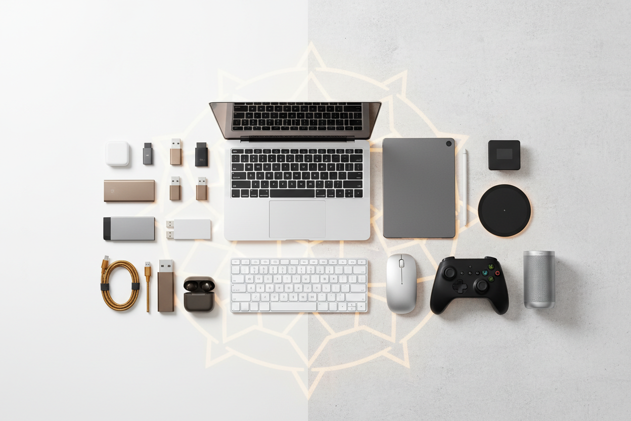 Computer and accessories collection featuring tablets, keyboards, mice and technology accessories in Qatar
