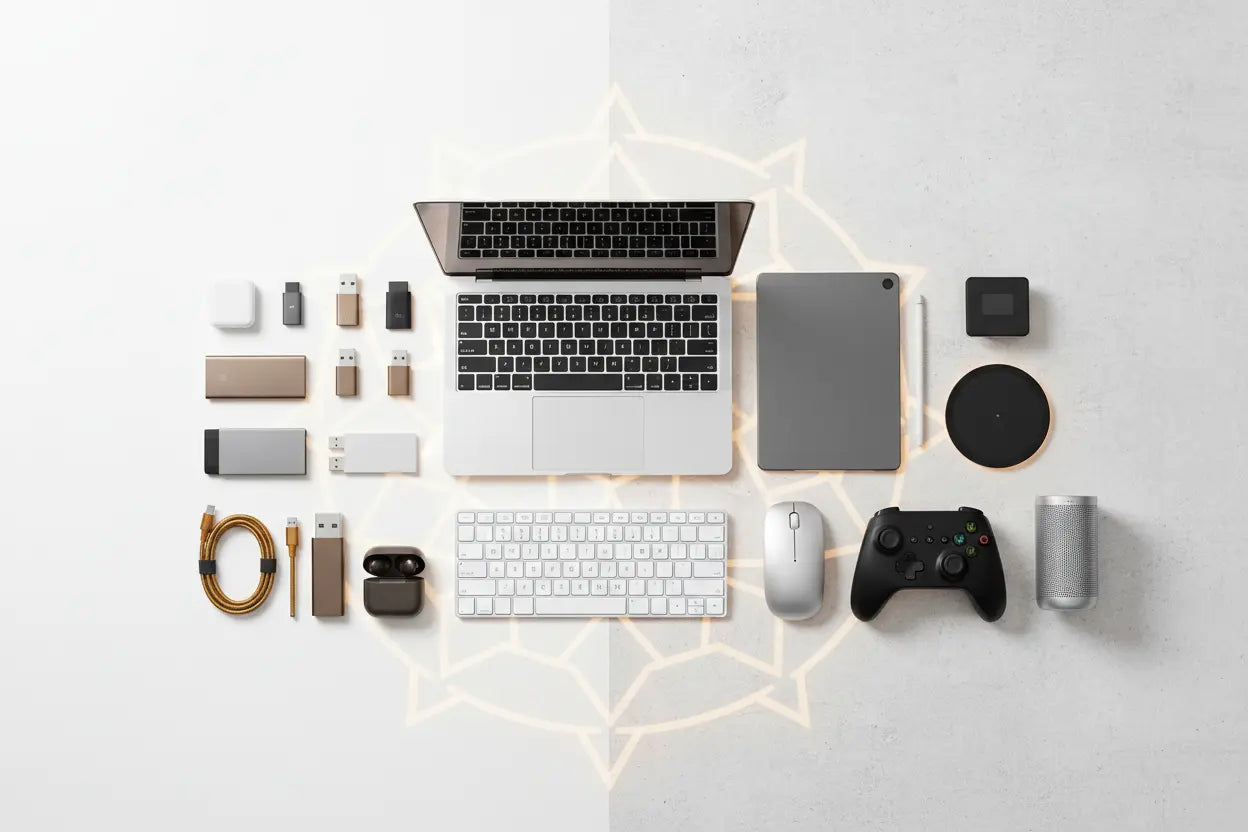 Computer and accessories collection featuring tablets, keyboards, mice and technology accessories in Qatar