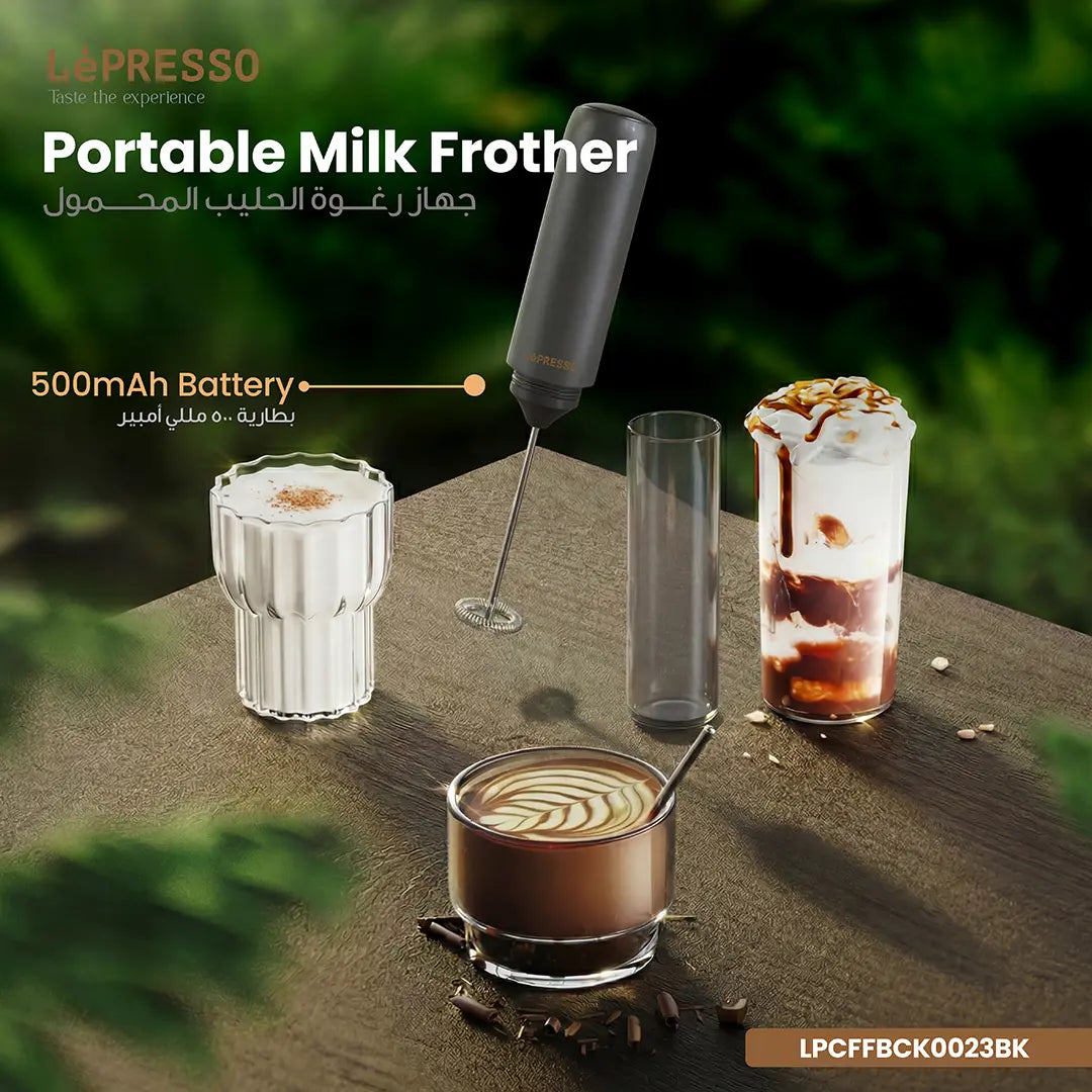 Lepresso Brewology Coffee Kit (Espresso Maker, Rechargeable Grinder & Milk Frother) - Black LePresso