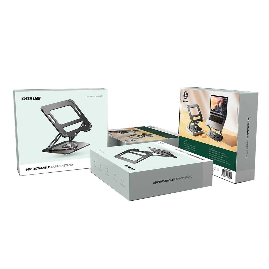 Green Lion 360° Rotatable Laptop Stand 13–17 Inch – Black | GN360LAPSDBK Green Lion