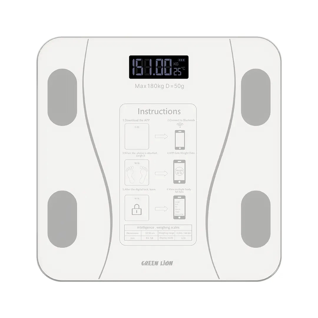 Smart Body Scale Qatar Green Lion GBC-200 White Front View