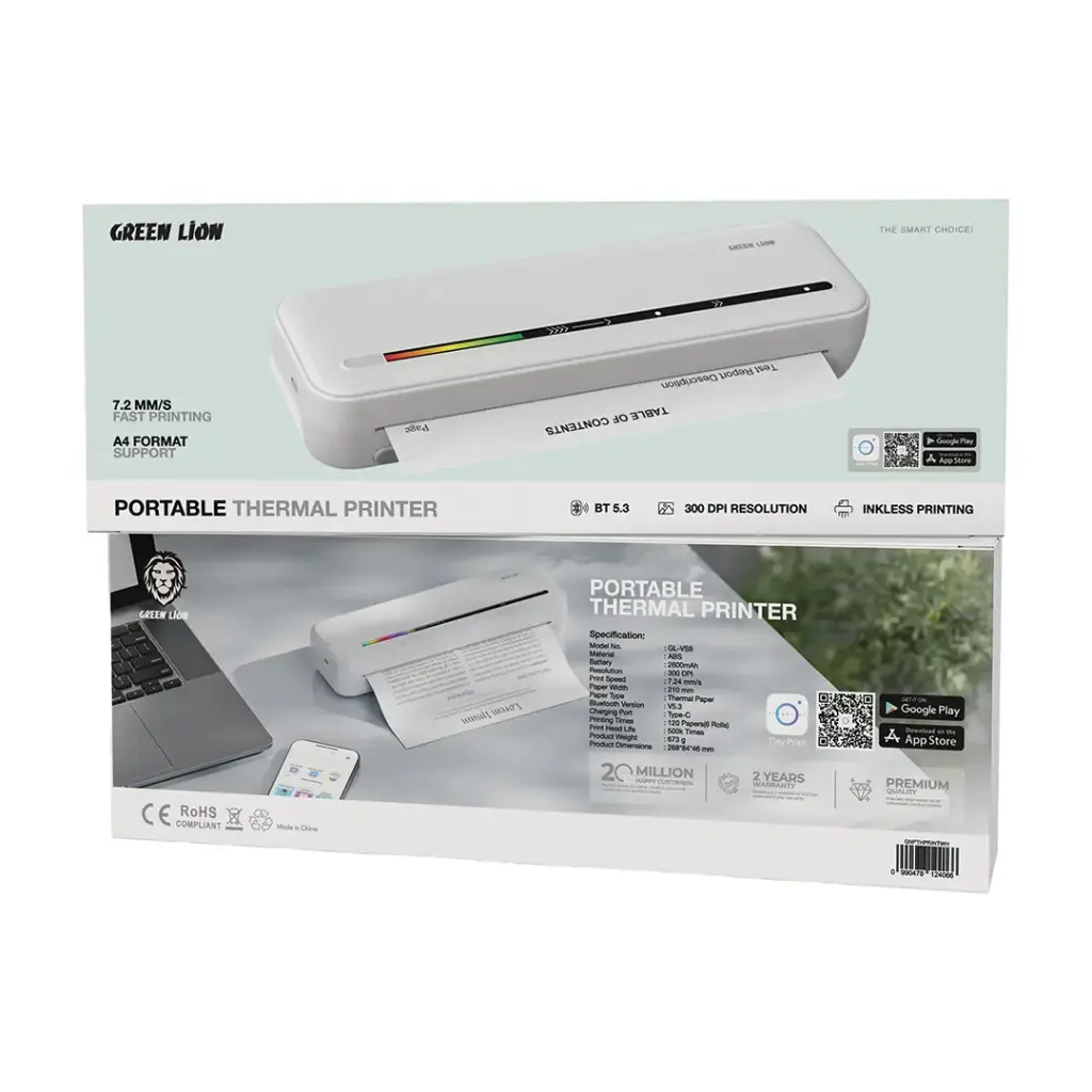 Green Lion Portable Thermal Printer Wireless Printing Qatar