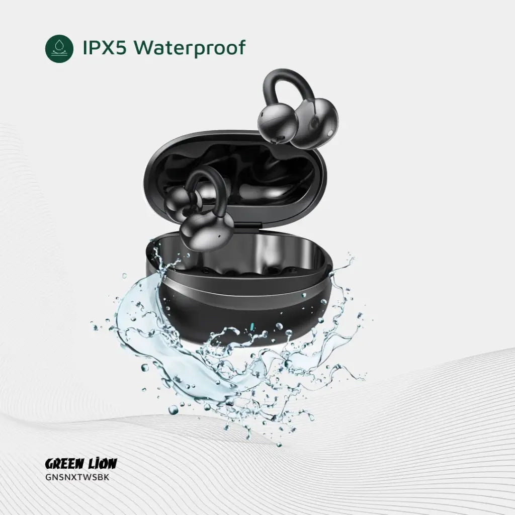 Green Lion Sonix Clip-On Earbuds – Black & Cream | GNSNXTWSBK Green Lion