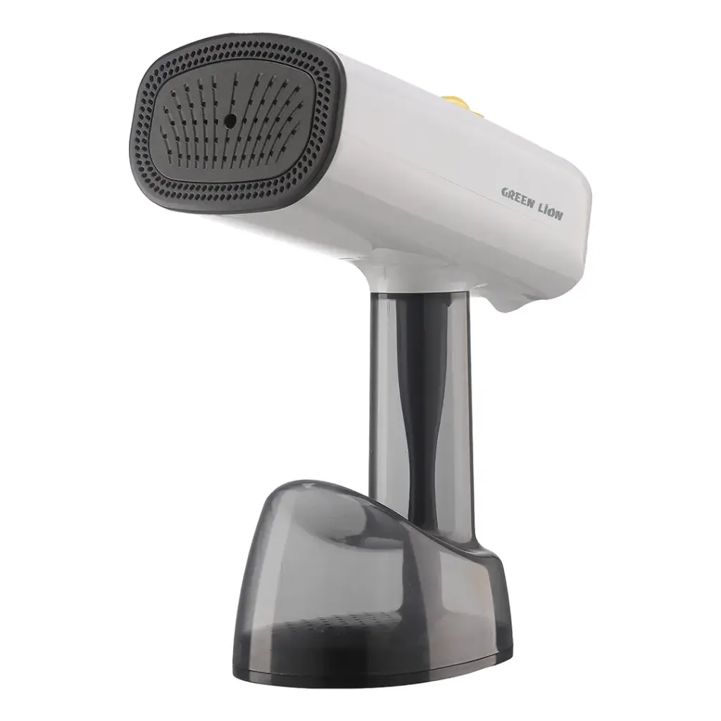 Garment steamer removing wrinkles from shirt