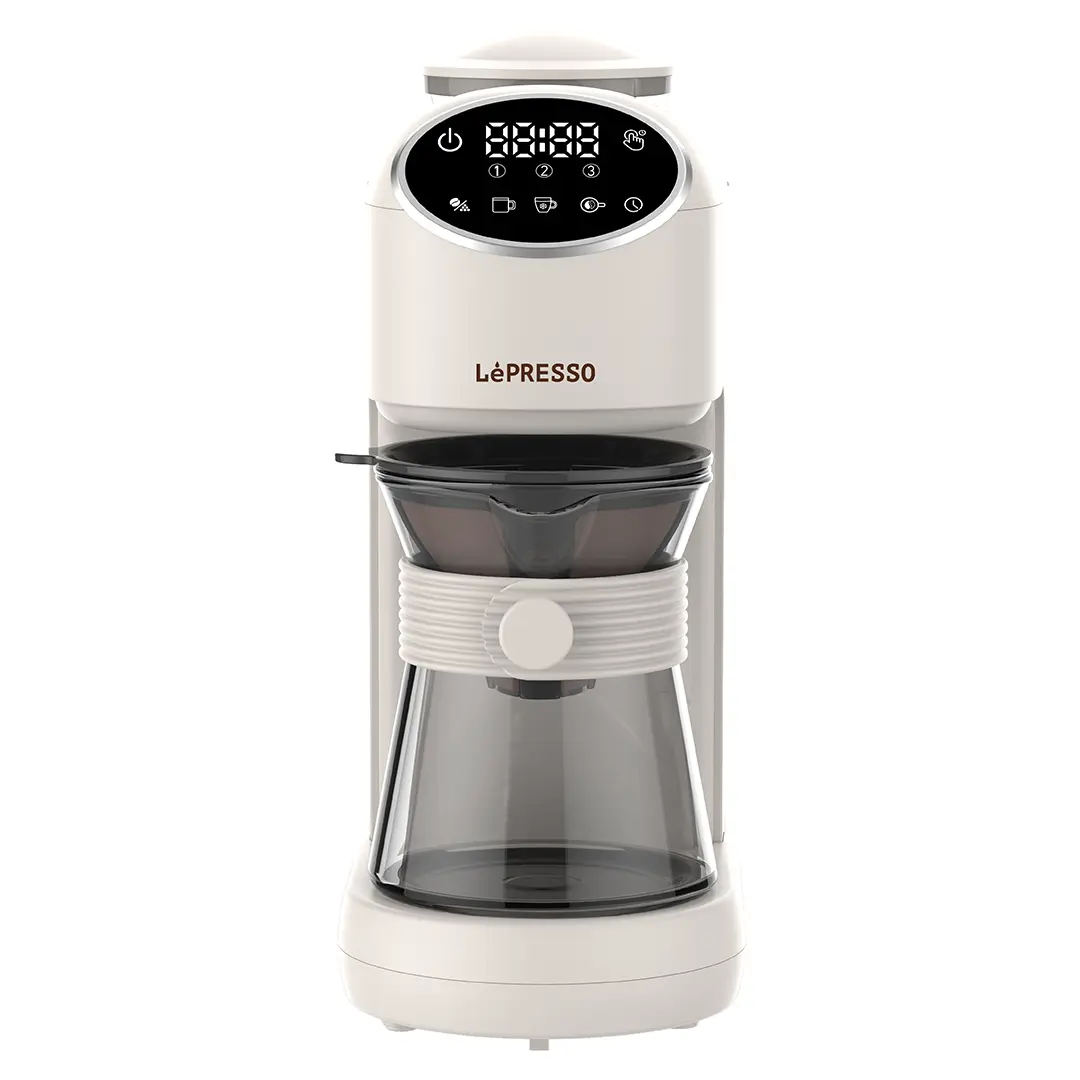 Grind and Brew Coffee Machine Qatar LePresso Drip Lab Beige Front View