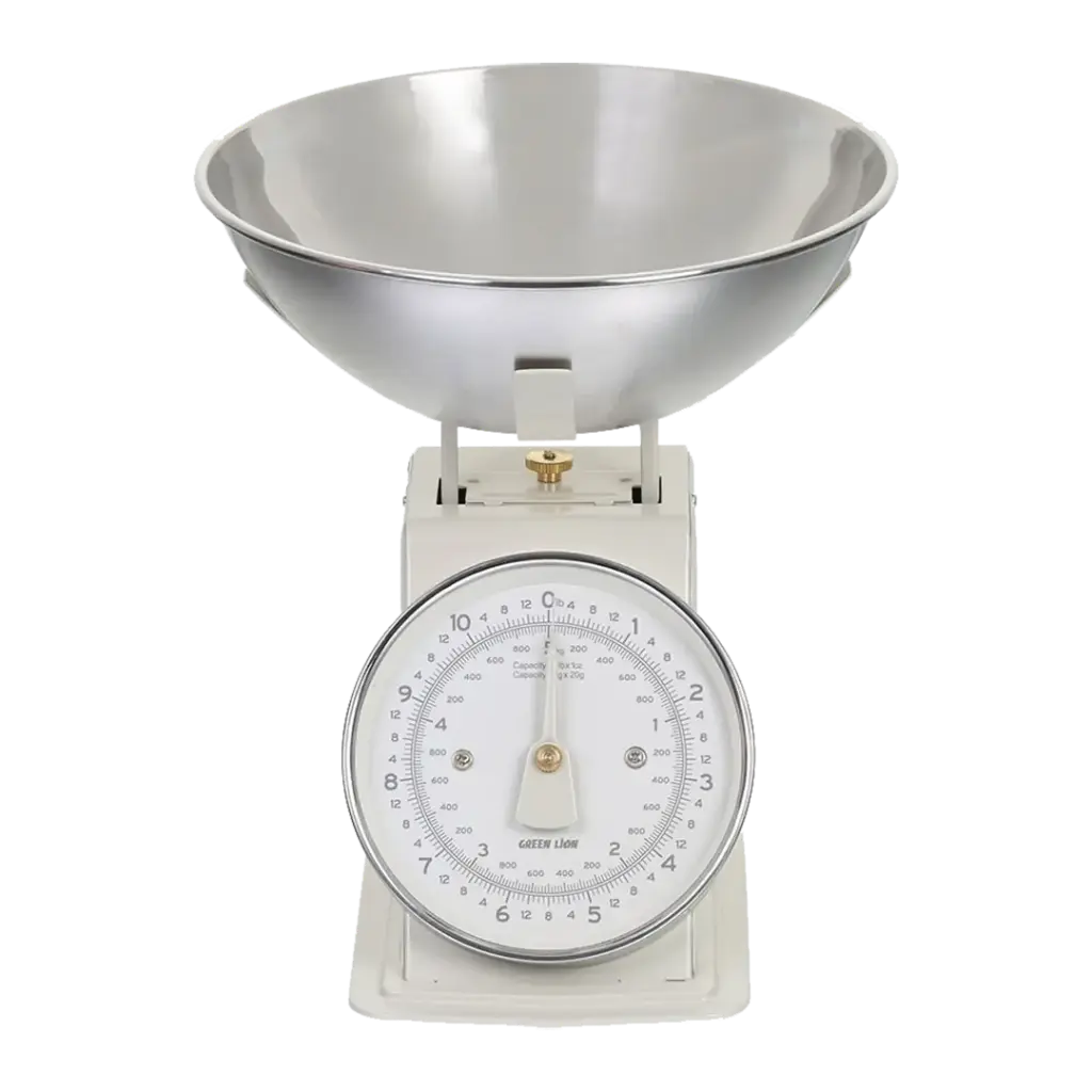 Kitchen Scale Qatar Green Lion Vintage Cream Front View