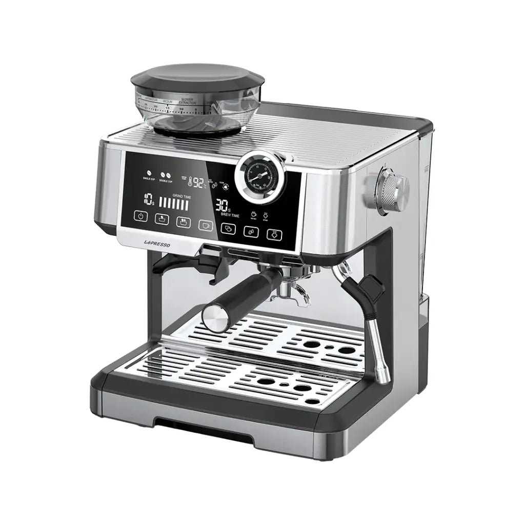 LePresso Dual Boiler Espresso Machine with Conical Grinder Silver Qatar