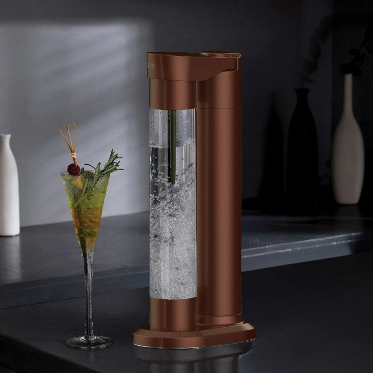 LePresso Fizznest Instant Soda Carbonator Brown
