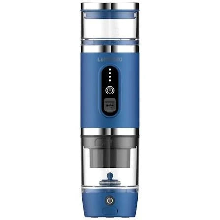 LePresso Portabrew 4-in-1 Portable Coffee Machine with Milk Frother – Blue | LPCFFM4IN1BL LePresso