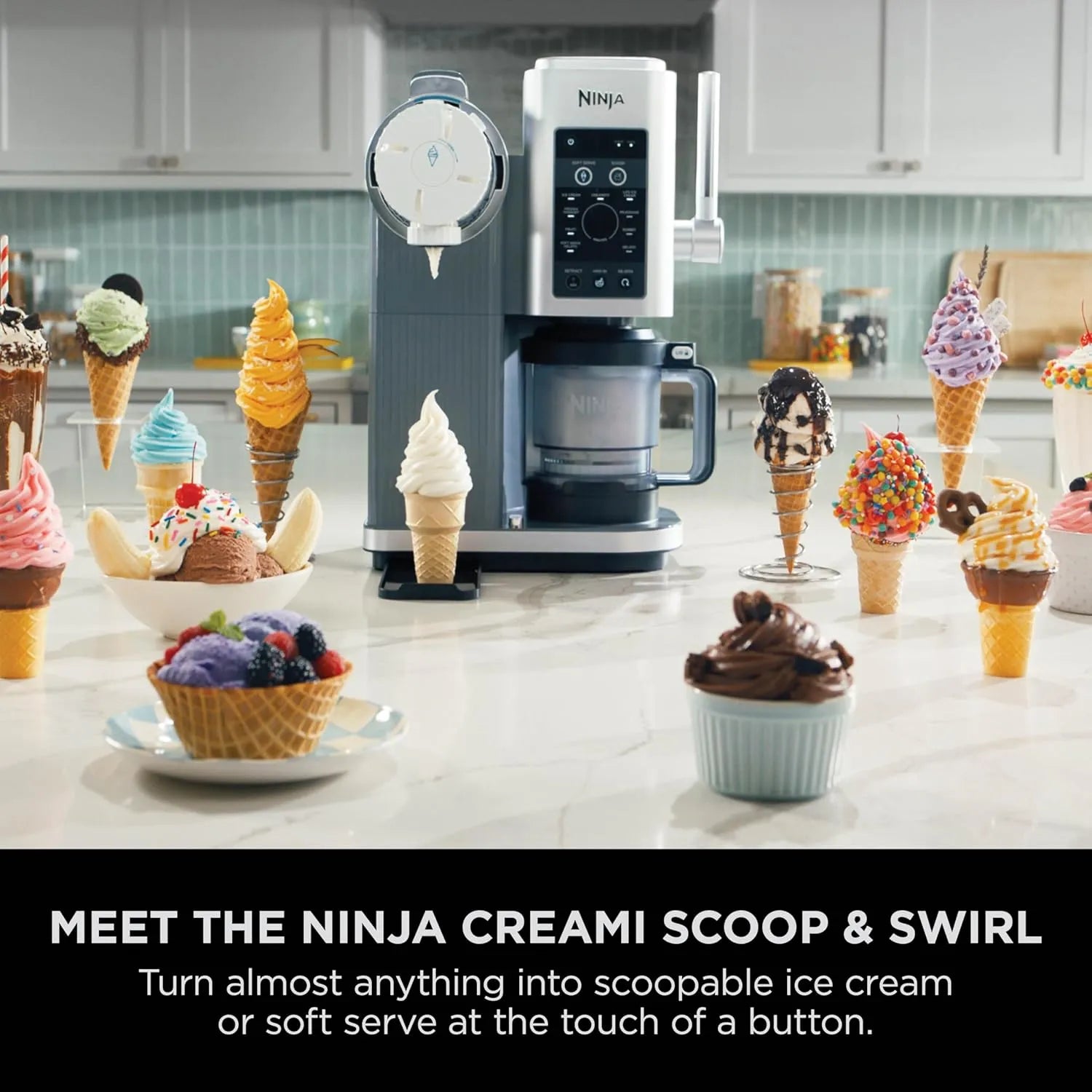 Ninja CREAMi Scoop and Swirl Frozen Dessert Maker NC701 Qatar