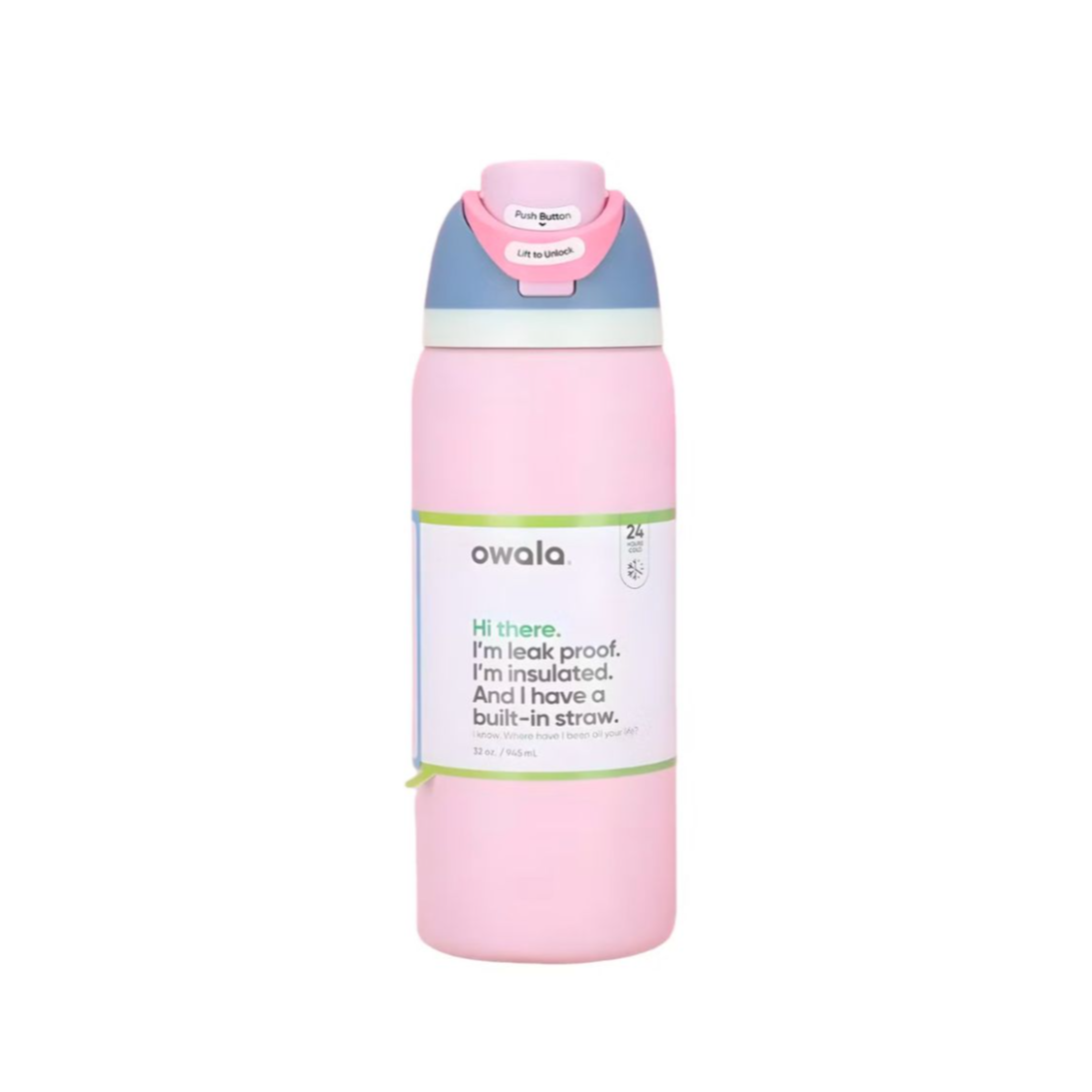 Owala FreeSip Bottle 32oz Macaron Strawberry Insulated Water Bottle Qatar