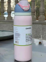Owala FreeSip 32oz Stainless Steel Water Bottle with Straw Macaron Strawberry Qatar