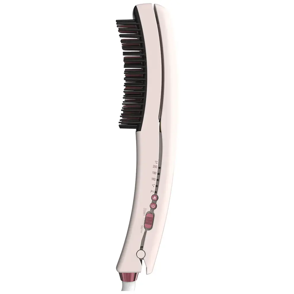 Porodo Dual Mode Hair Straightening Brush Pink Qatar
