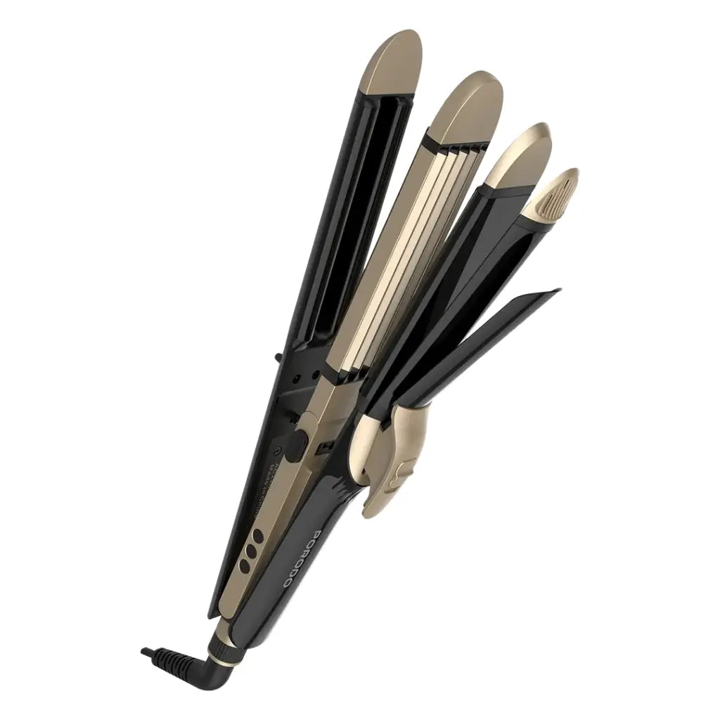 Porodo 4 in 1 Hair Iron Black for Styling Hair