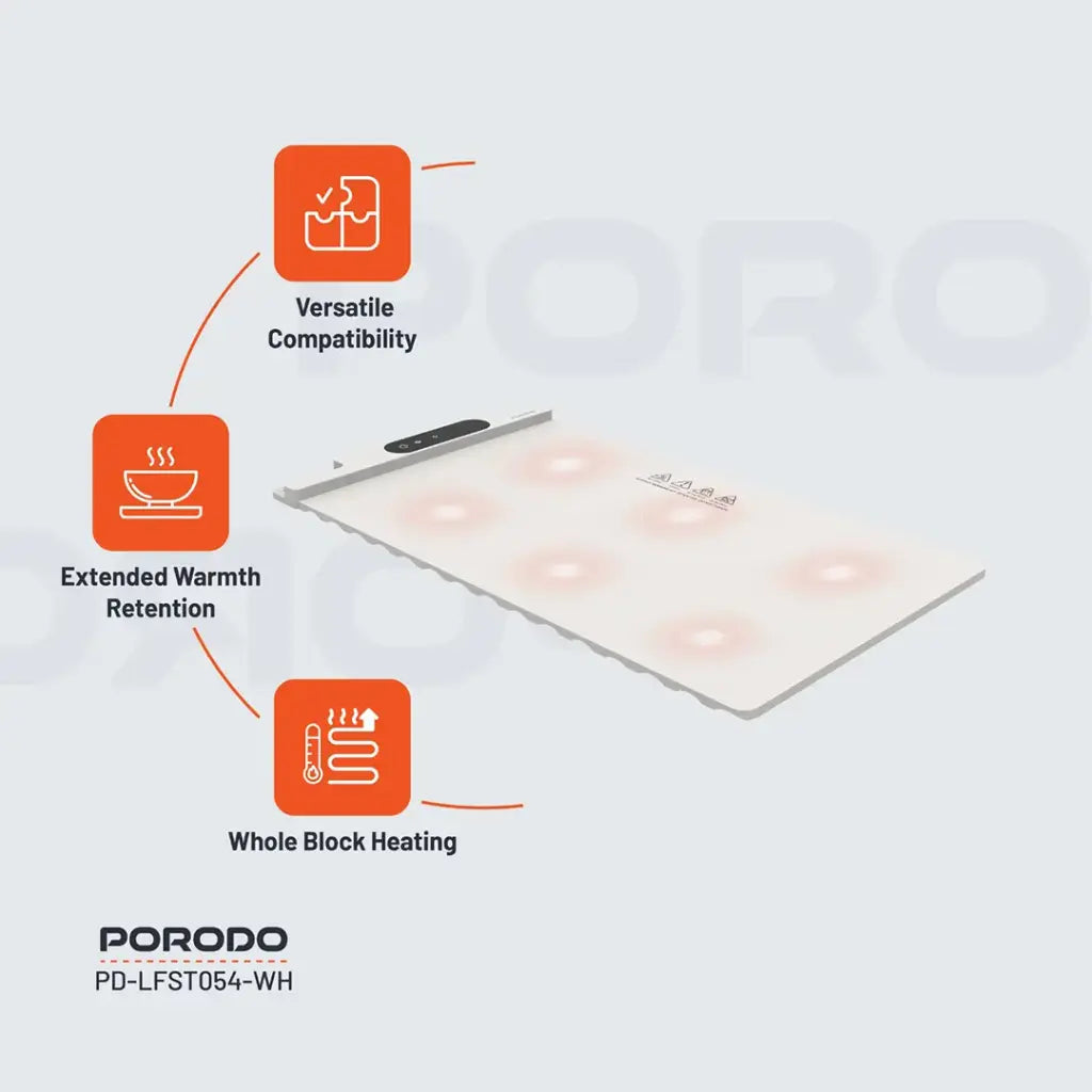 Porodo Lifestyle Warming Food Mat – White | PD-LFST054-WH porodo