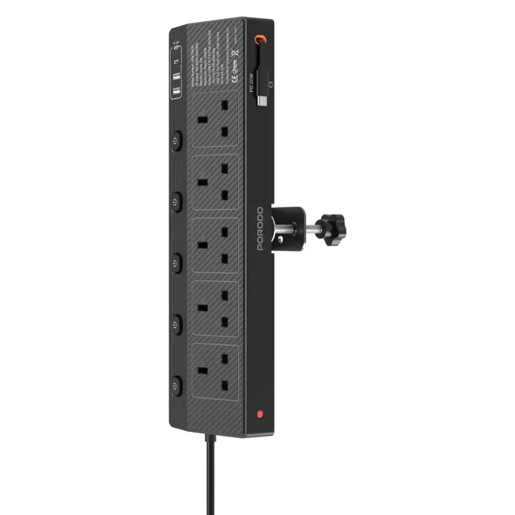 Porodo Voltguard Multi-Port Power Socket PD 20W front view