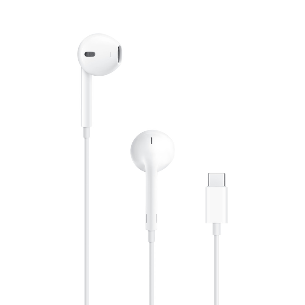 Apple EarPods with USB-C Connector wired earphones white color front view