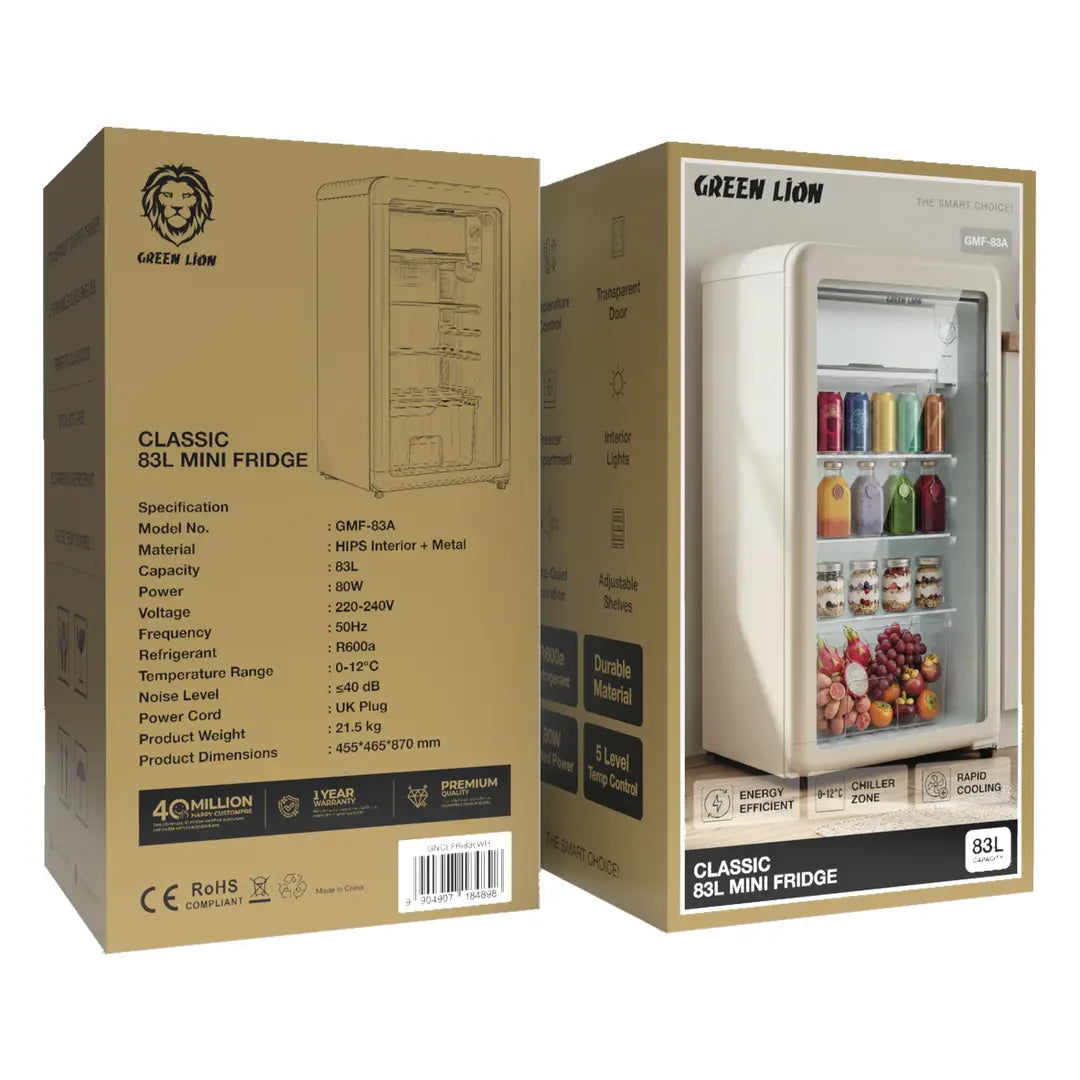 Green Lion Classic 83L Mini Fridge White Qatar