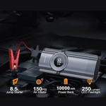 Green Lion portable jump starter powering a vehicle with digital battery and pressure display