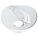 Chrome circular object on a white background