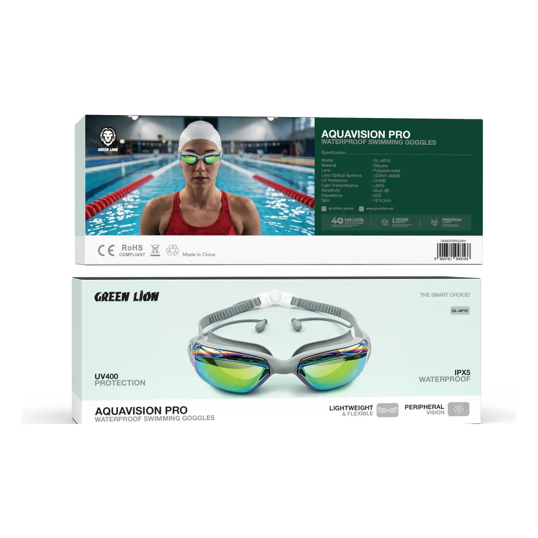 Green Lion Waterproof Swimming Goggles Gray for Swimming Qatar