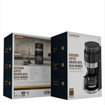 La'Presso coffee brewer with bean grinder packaging on a white background