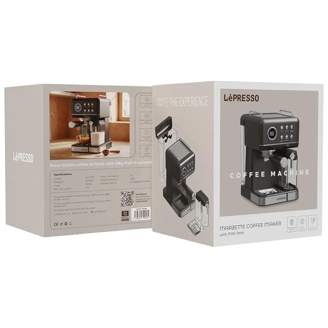 Lepresso Marzette Coffee Machine Black for Home Qatar