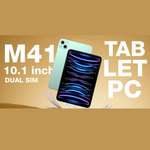 10.1 inch tablet PC with dual SIM feature on a beige background