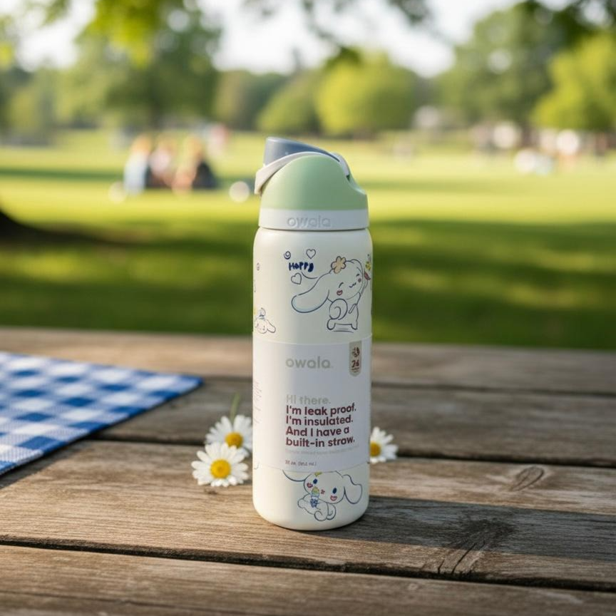 Owala Cinnamoroll water bottle with FreeSip built-in straw Qatar