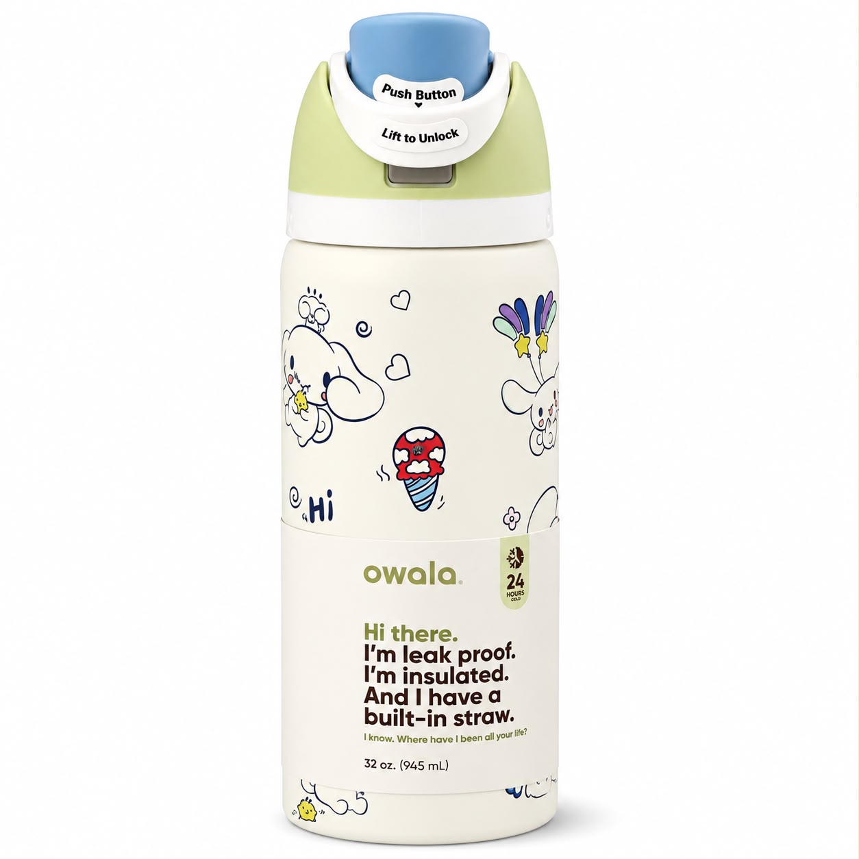 Owala FreeSip Cinnamoroll Sanrio 32oz stainless steel water bottle Qatar