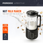 Porodo Lifestyle 600W nut milk maker black retail box and product packaging