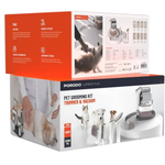 Porodo Pet Grooming Kit box with images of a dog and grooming tools on a white background